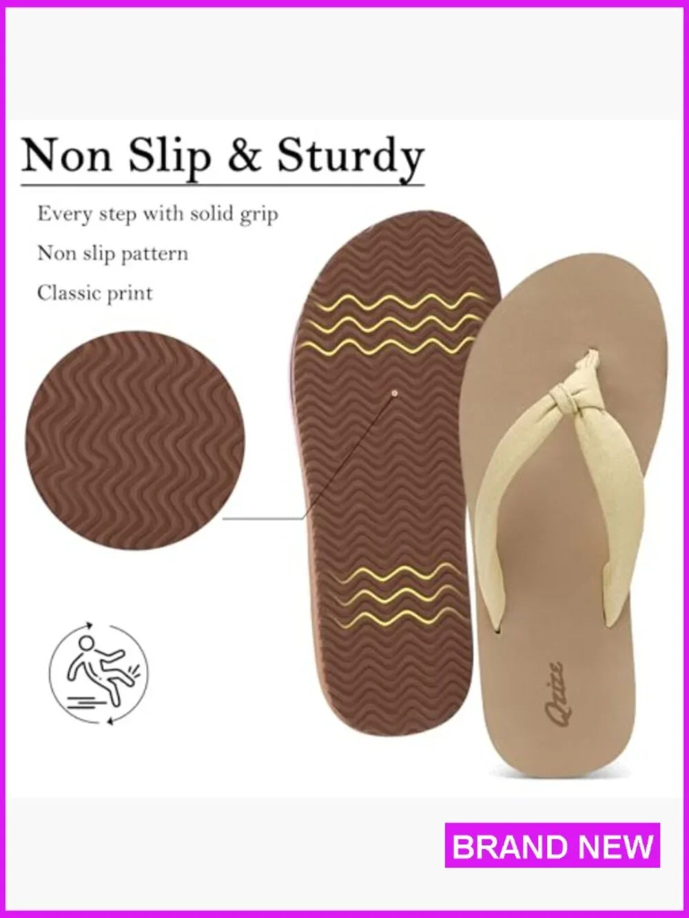 Women's Yoga Mat Flip Flops Comfortable Arch Support Thong Sandals for Beach